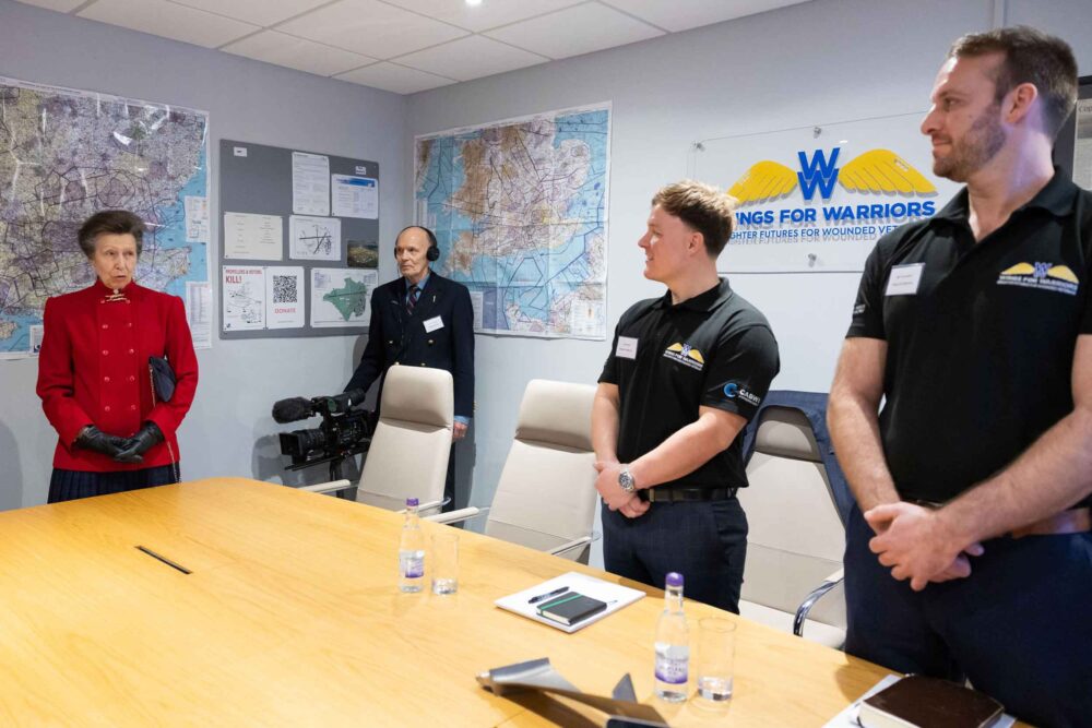 Princess Anne tours new training facilities at Wings4Warriors