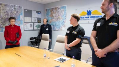 Princess Anne tours new training facilities at Wings4Warriors