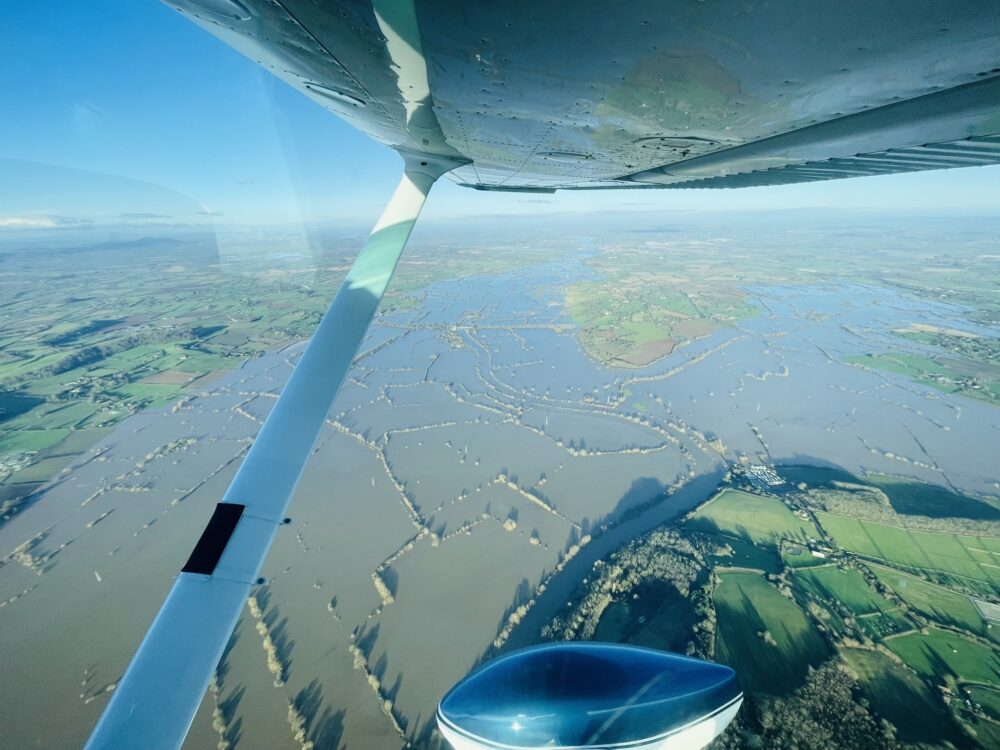 Flooded river near Tewkesbury.