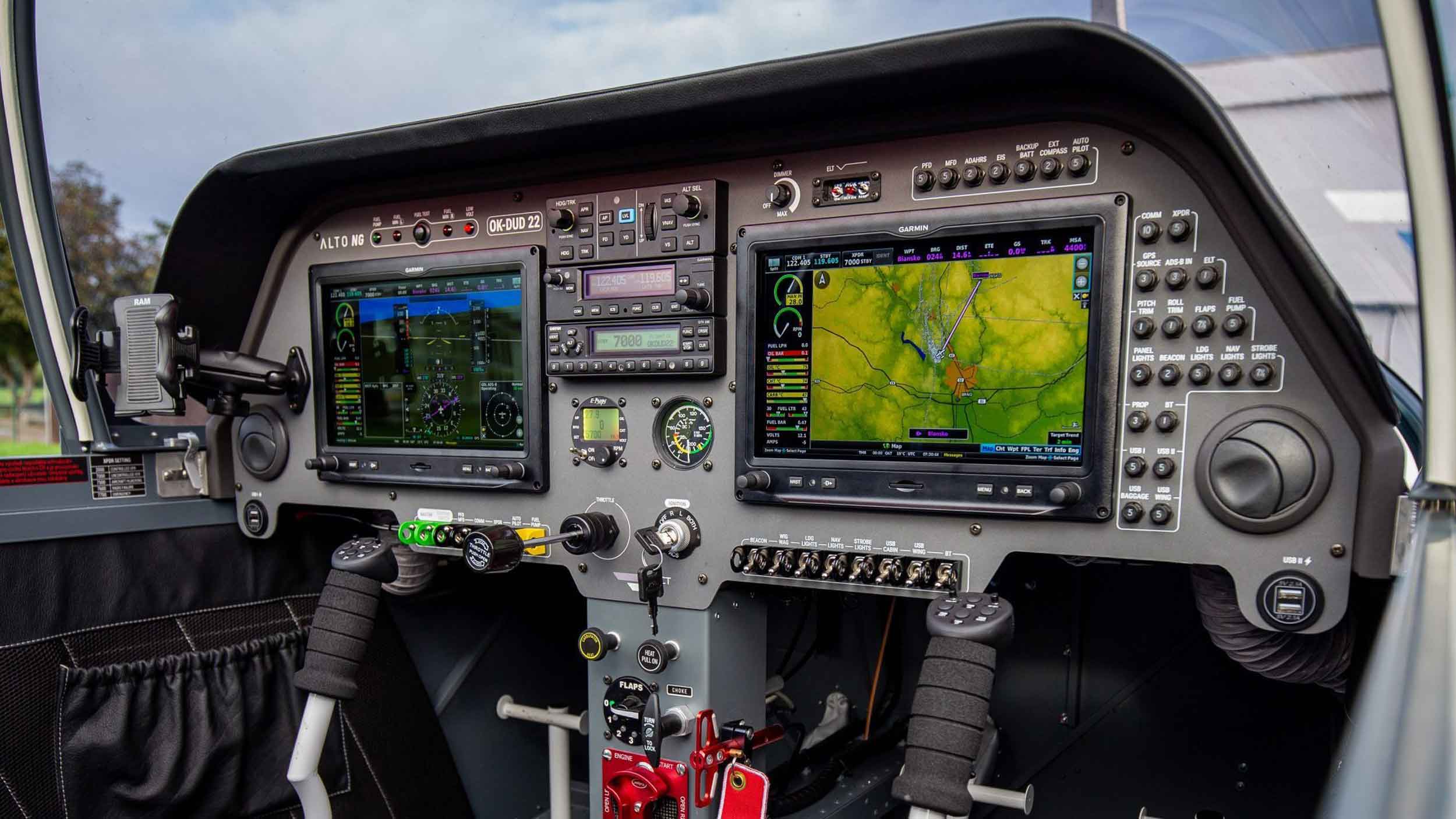 One of the choices for the Alto NG cockpit is a Garmin panel