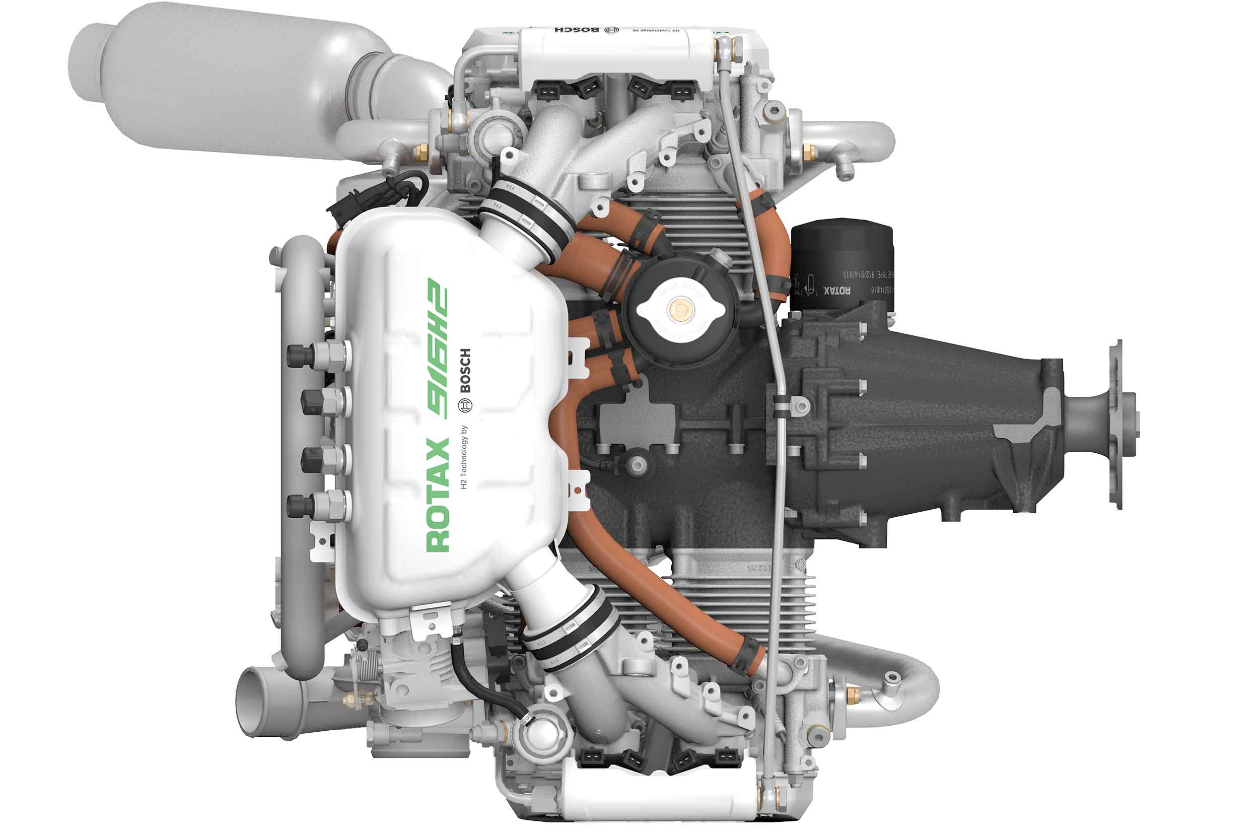 Bosch's prototype hydrogen burning Rotax 916 conversion. Photos: Bosch