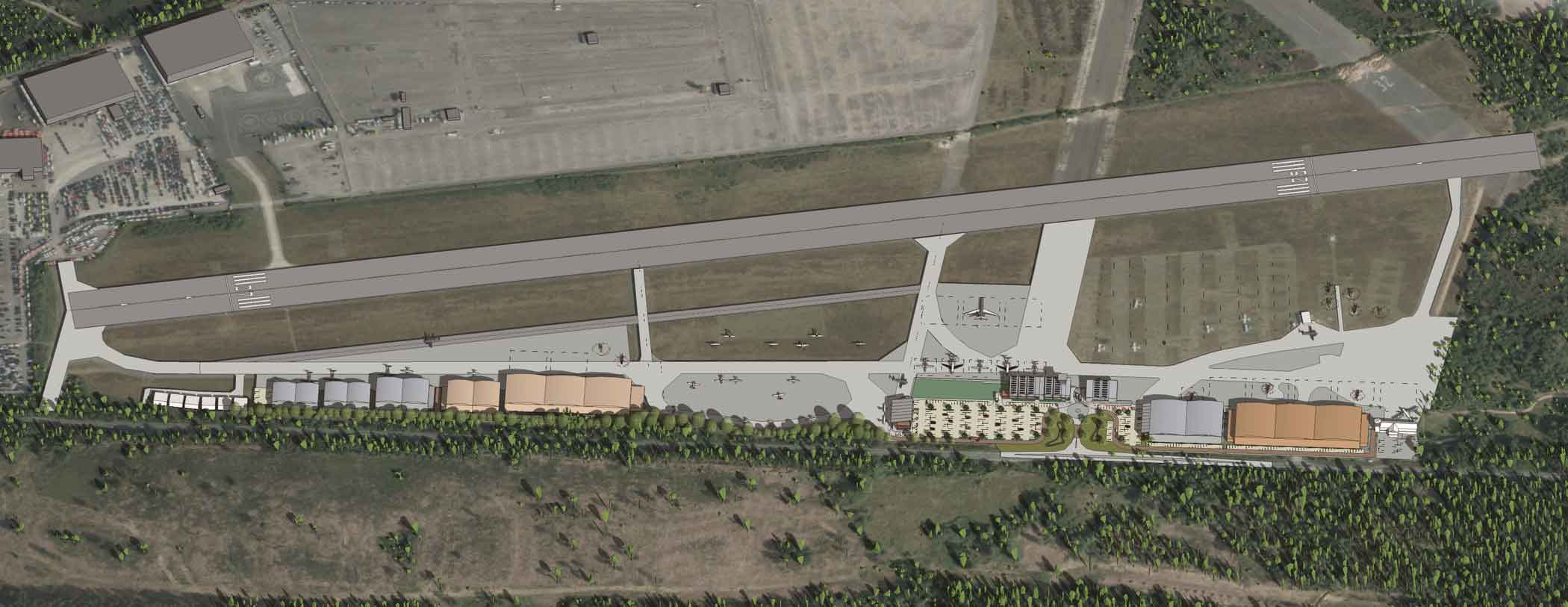 Hangars and maintenance facilities for General Aviation aircraft are part of the plan for the future. Image: Blackbushe Airport
