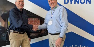 Dynon's Robert Hamilton, left, and Trig's Andy Davis. Photo: Dynon