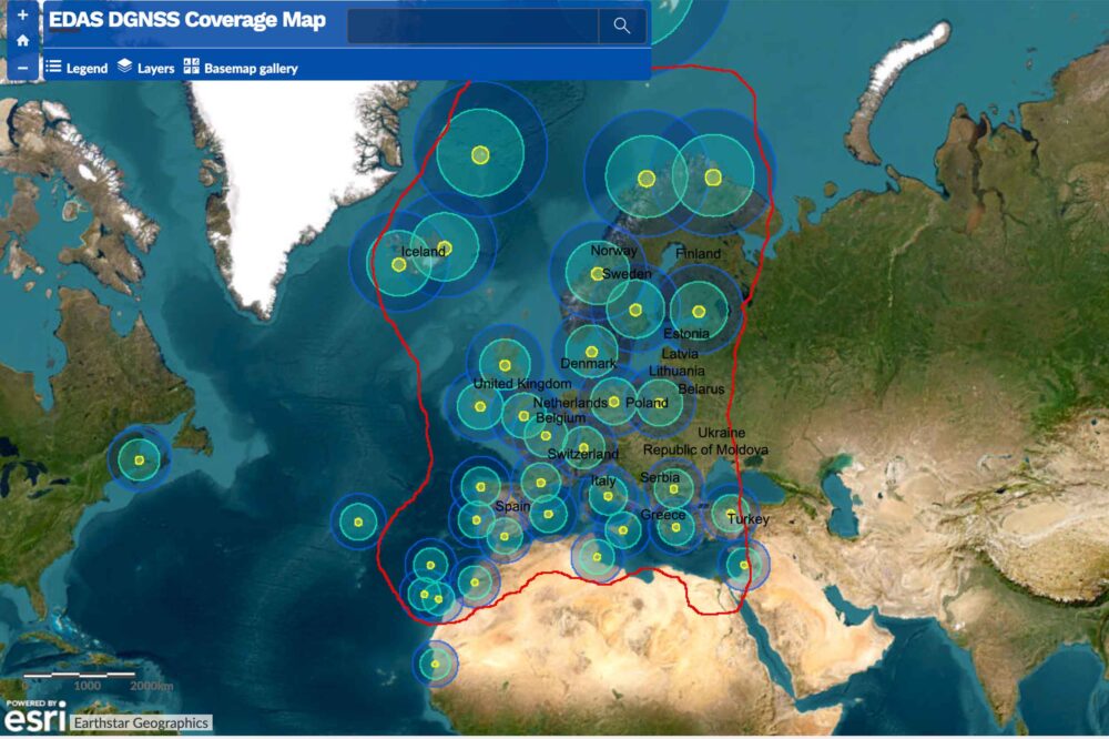 This chart shows the UK has excellent coverage of the EGNOS signal. Image: EGNOS