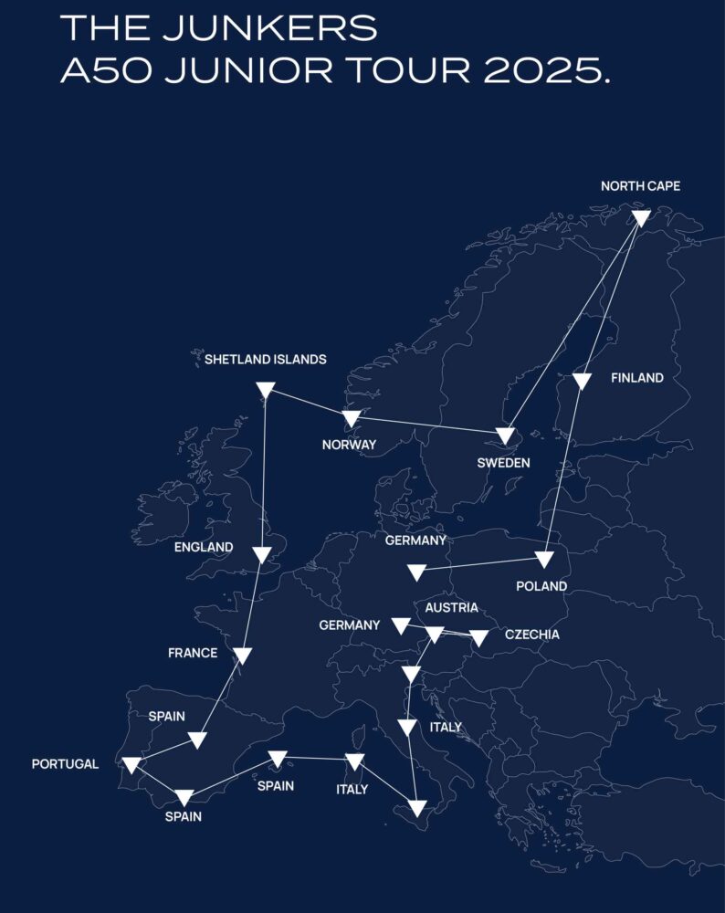 Junkers A50 Junior Europe tour map