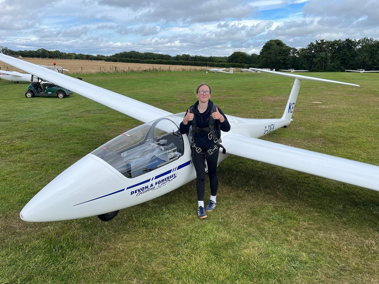 Lily Sanders-Page, winner of the 2023 BWPA Gerry Cook Flying Start Scholarship, has been making good use of her funding to attend gliding courses with Devon & Somerset Gliding Club. Photo: BWPA