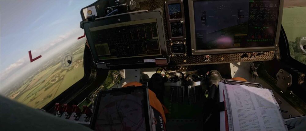 Cockpit of Vertical VX4 during the flight