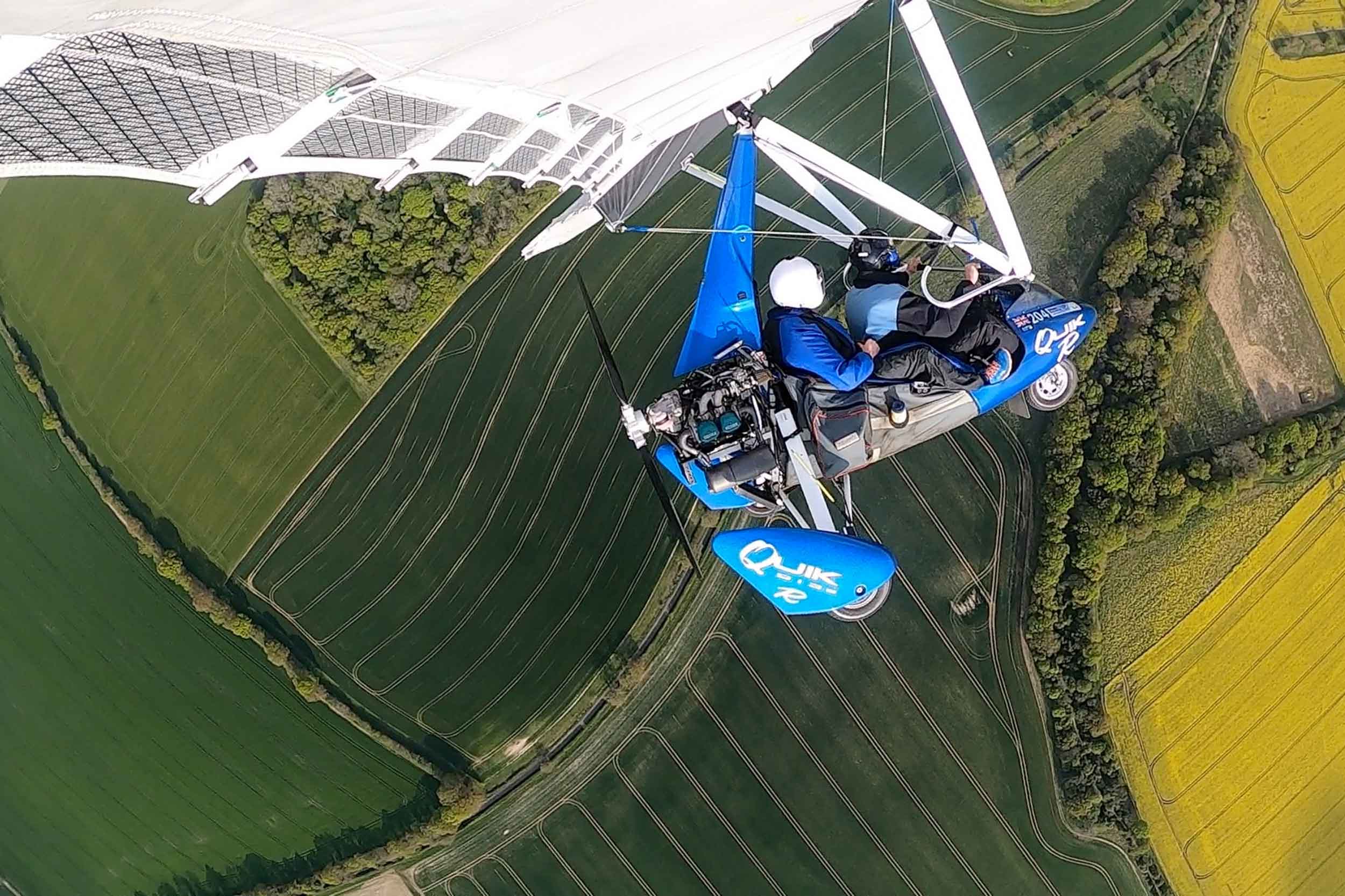 BMAA new chief flying his QuikR microlight. Photo: BMAA