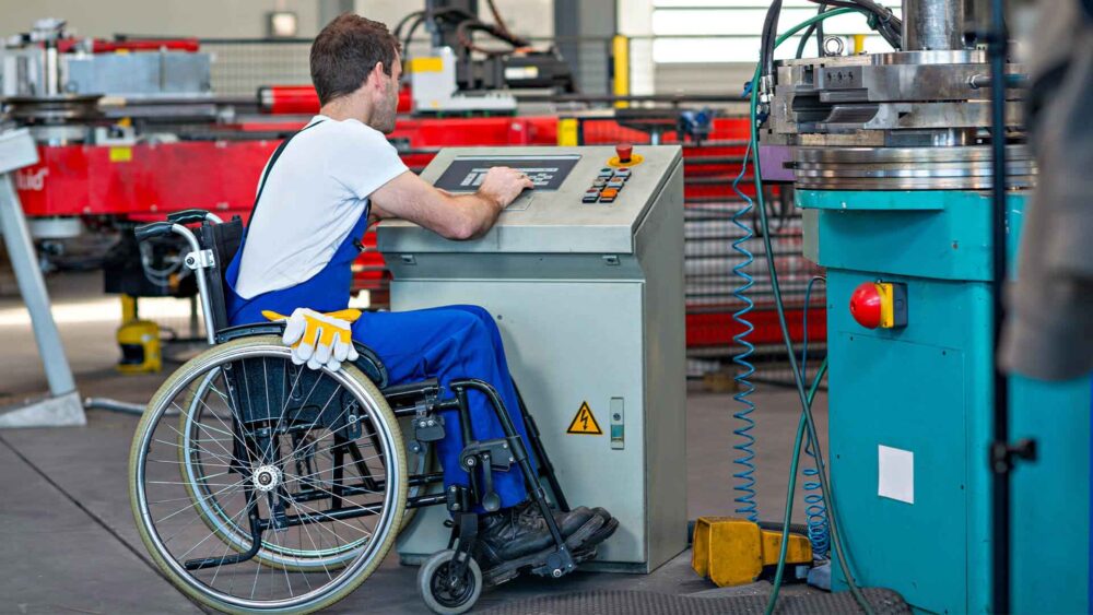 disabled person working in aviation