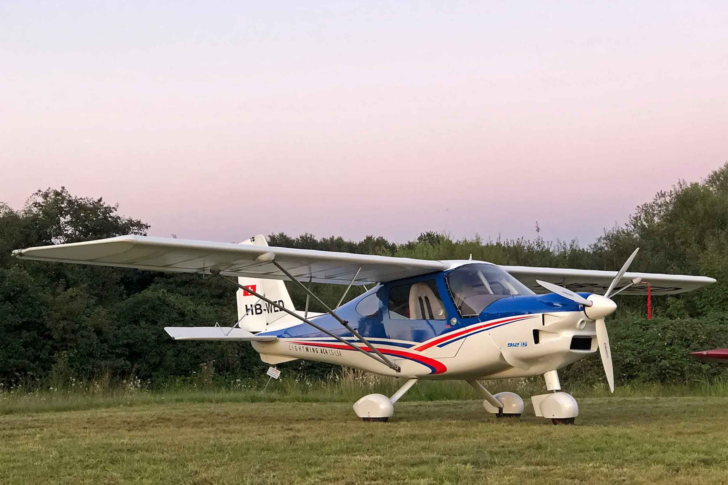 Light Wing AC4, a high-wing two-seater powered by a Rotax 912 engine. Photo: Light Wing