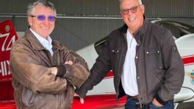 Photographer Rhody Sims, left, and Steve Noujaim plan to fly 2,135nm around the UK in a day. Photos: Steve Noujaim