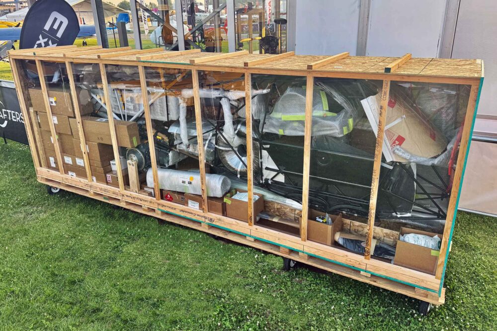 Cubcrafters XCub kit in crate