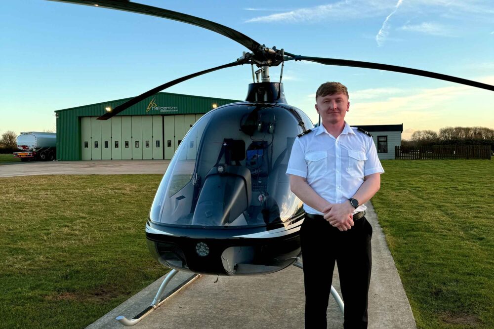Dan, winner of the 2024 Helicentre scholarship. Photo: Helicentre