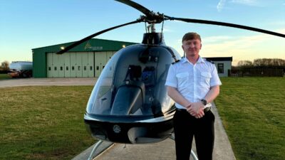Dan, winner of the 2024 Helicentre scholarship. Photo: Helicentre