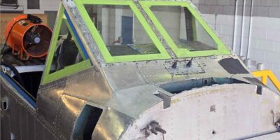 Laser cleaning takes the aircraft back to bare metal. Photo: