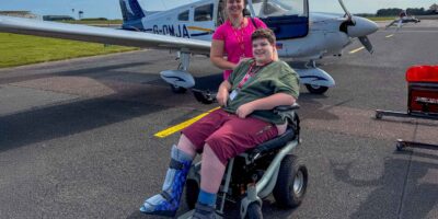Flynqy, a flying school at Cornwall Newquay Airport, now offers flights for disabled people. Photo: Aerobility