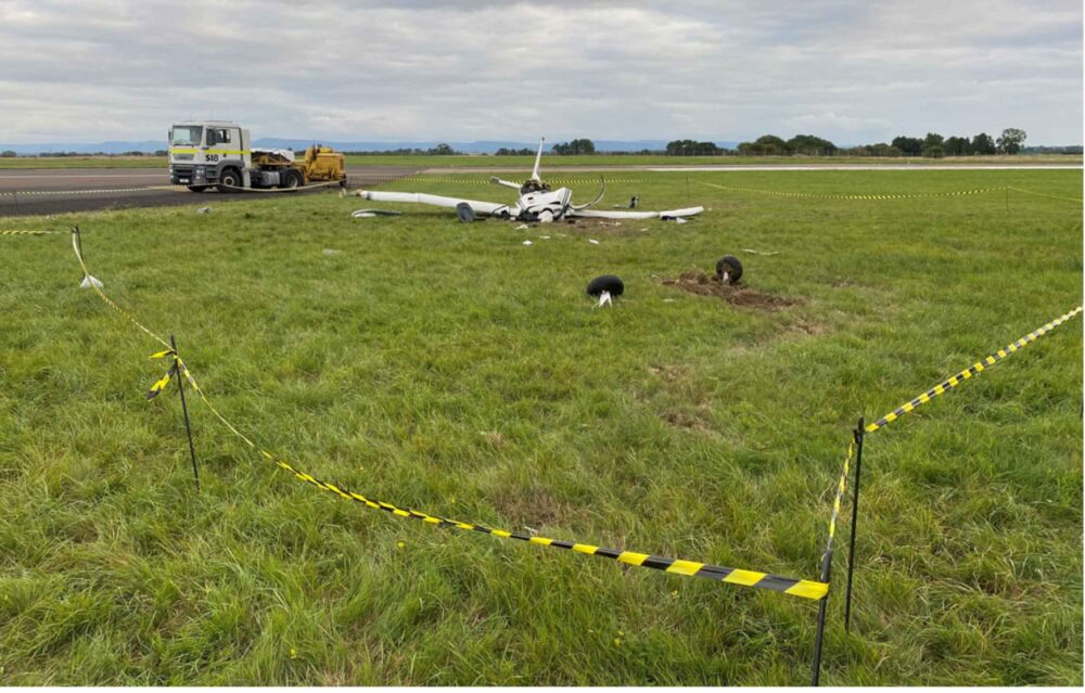 Crash site of the Grumman AA-5. Photos: AAIB