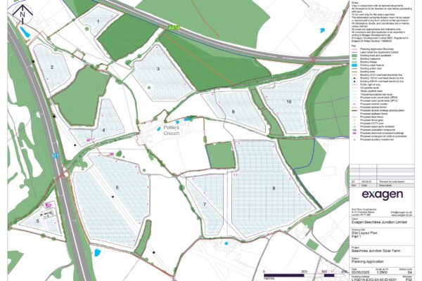 The planning application shows a massive area of solar panels plus ancillary equipment - effectively this is a power station