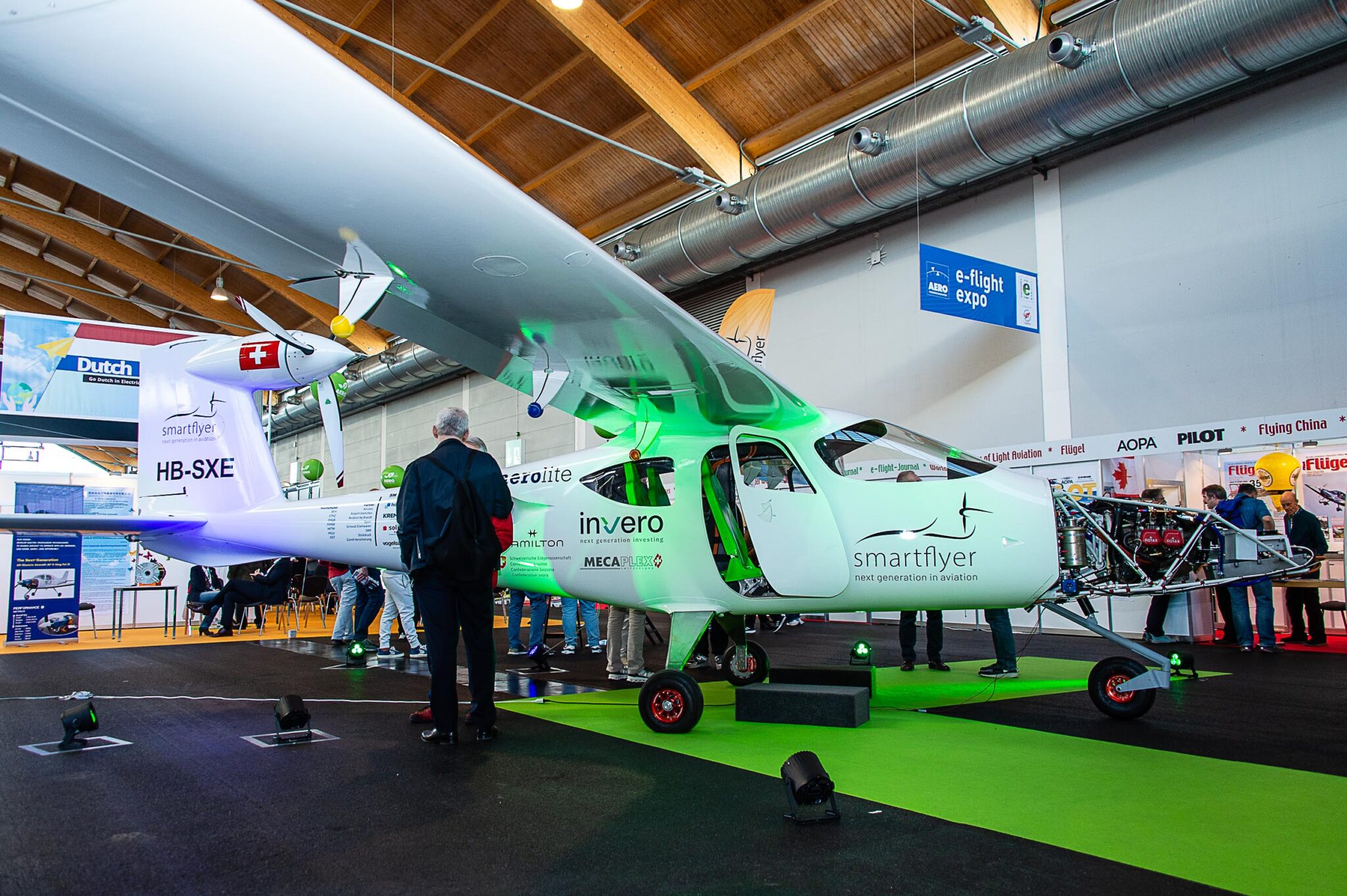 SF-1 has a Rotax engine in the nose to generate electricity for the tail-mounted motor. Photo: Ed Hicks