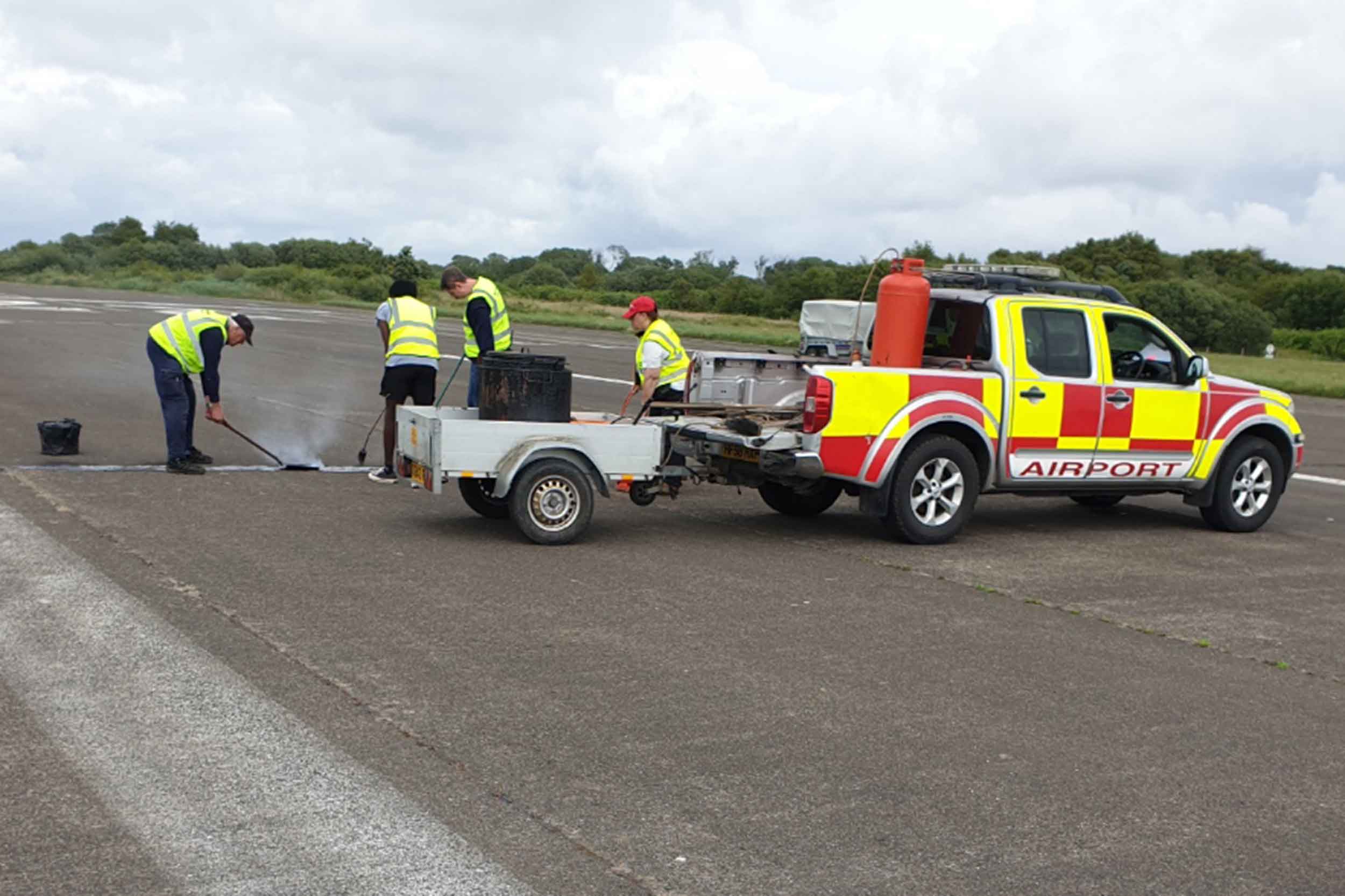 Volunteers at work at Swansea Airport
