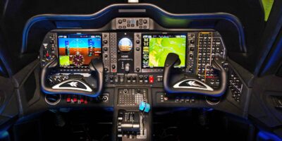Alsim's AL2006 flight simulator replicates the cockpit of a Tecnam P2006T. Photo: Alsim