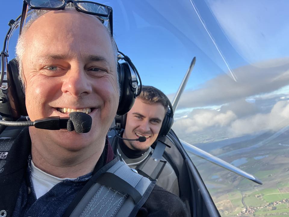 Passengers in a light aircraft