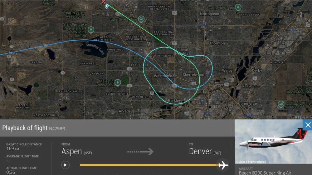 The King Air's track leading up to the emergency landing. Image: Flightradar24