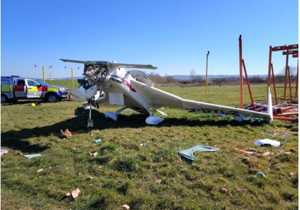The Cosy landed short and collided with ILS antennae. Photo: AAIB