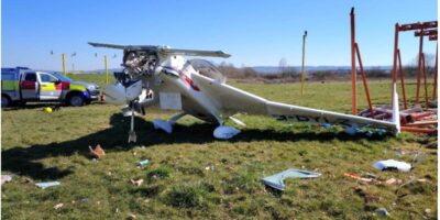 The Cosy landed short and collided with ILS antennae. Photo: AAIB