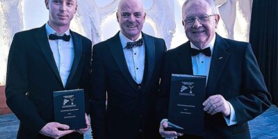 Limerick Flying Club committee members Jan Brychta, John Drysdale and Harry McNamara with the Awards.