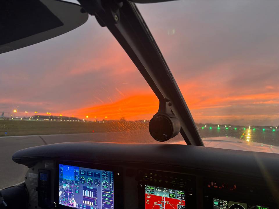 Sunset from light aircraft.
