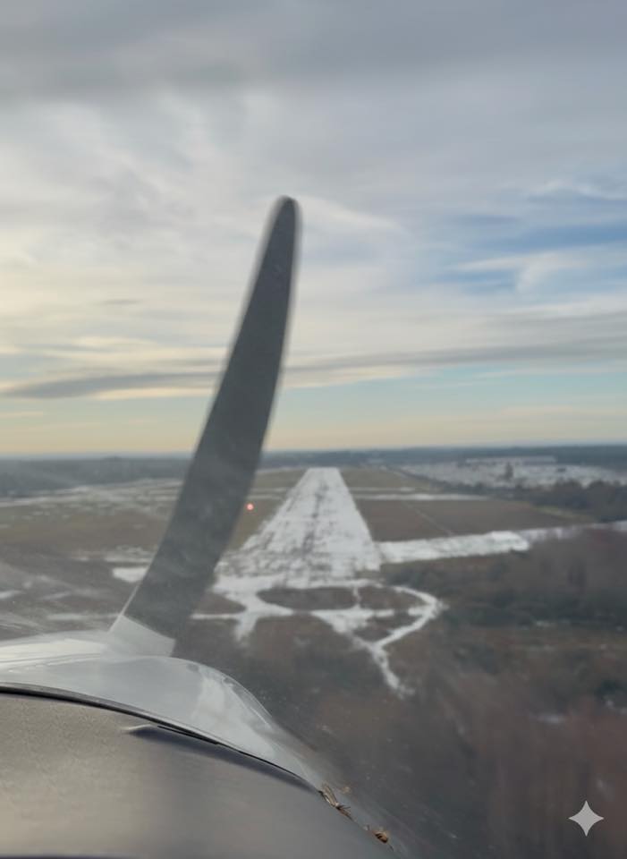 Snow covered runway