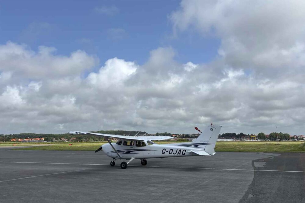 Karen's flight was ina Cessna 172, seen here at Le Touquet