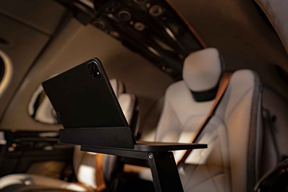 And a tray table for passengers who must use their laptops inflight