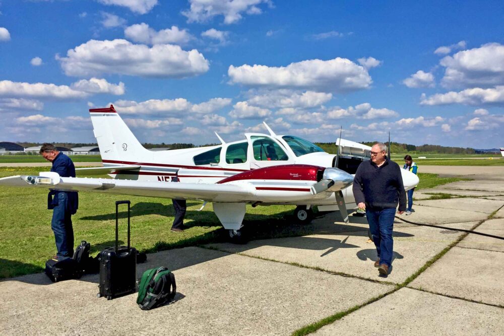 Parking the aircraft at Friedrichshafen