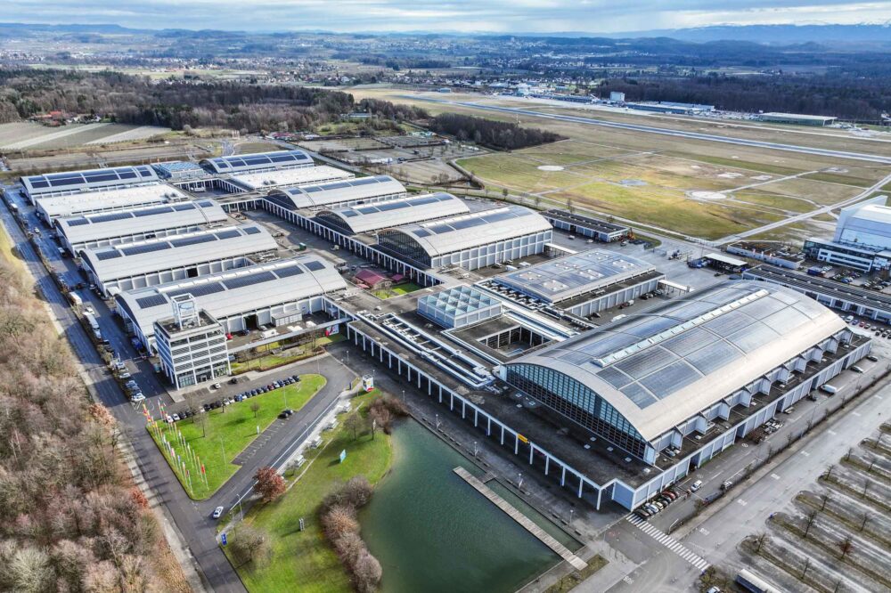 How's this for a solar panel? The halls of Messe Friedrichshafen have been covered in PV solar devices. Image: AERO