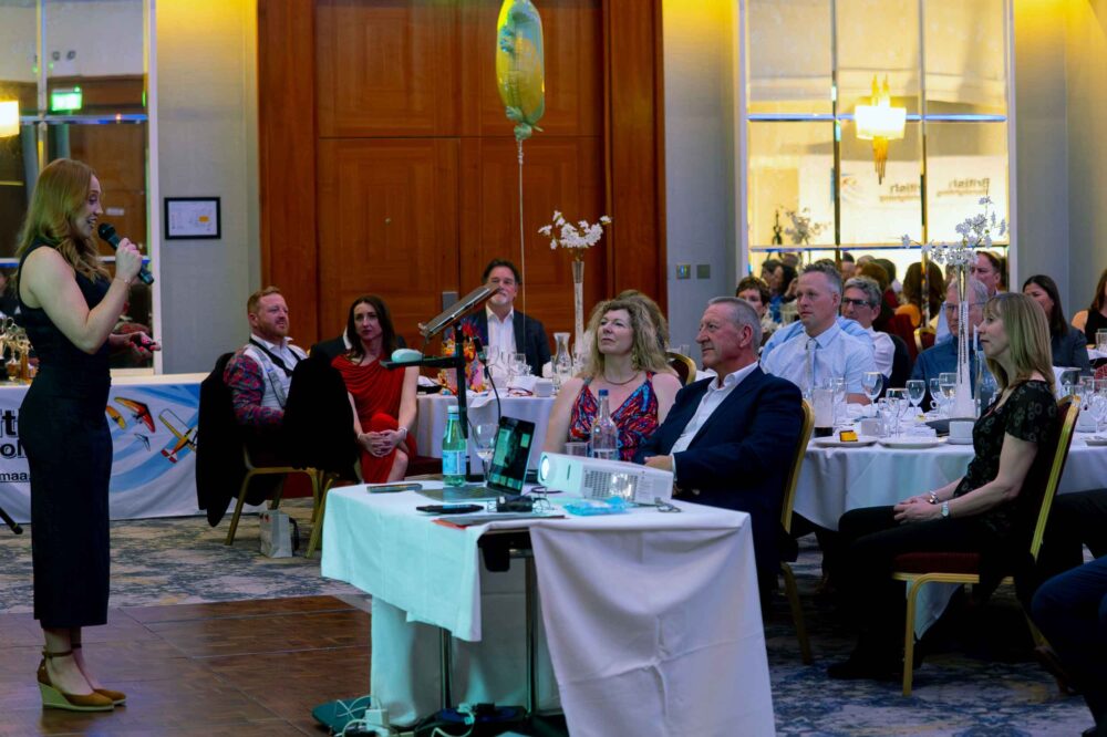 Wing-walker Kirsten Pobjoy gave a keynote speech at the BMAA Awards