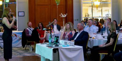 Wing-walker Kirsten Pobjoy gave a keynote speech at the BMAA Awards