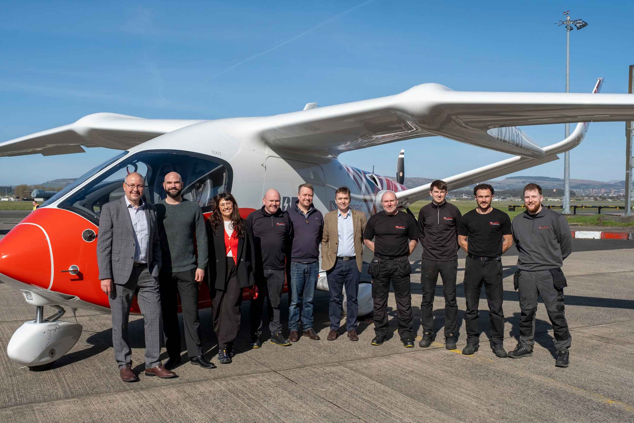 Happy Highlanders! The Loganair, BETA and Royal Mail team