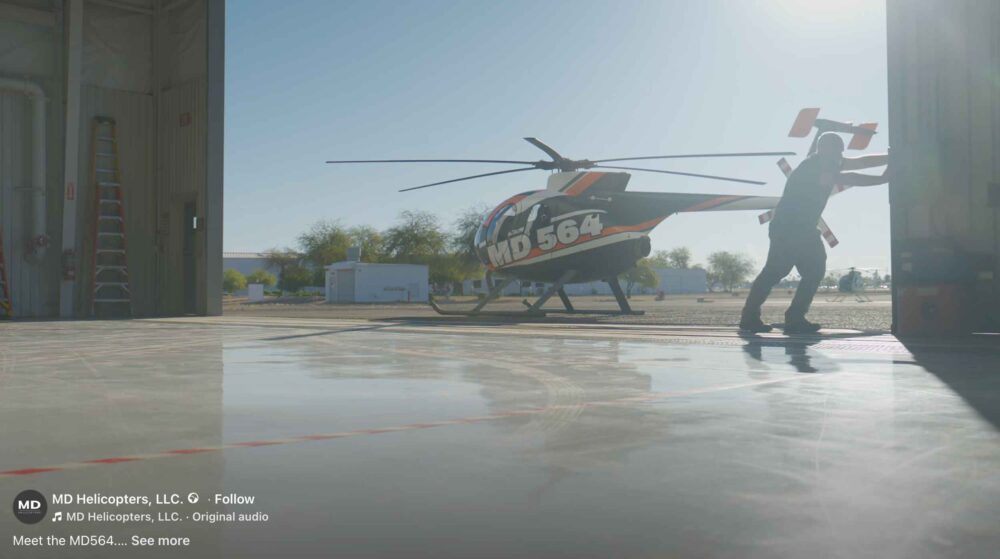 Reveal of the MD 564 helicopter. Image: MD Helicopters