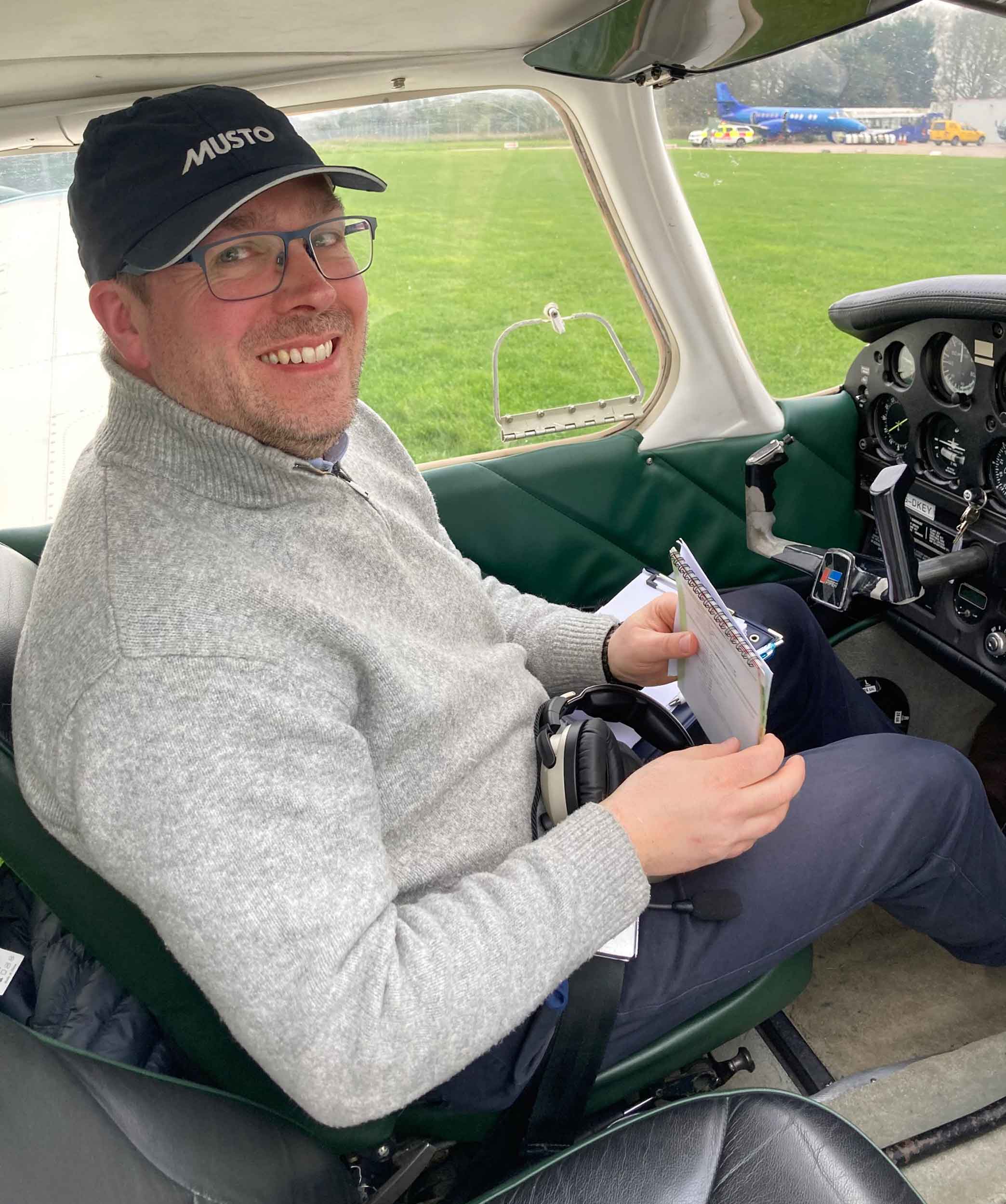 Jon Stones is learning to fly at Humberside Airport