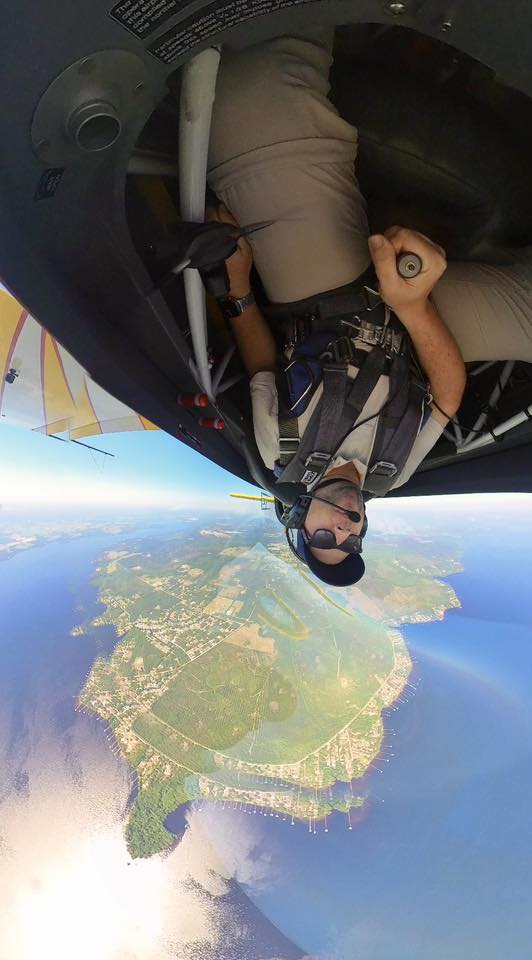 Pilot flying aerobatics