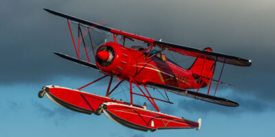 Waco YMF-5F Biplane on floats