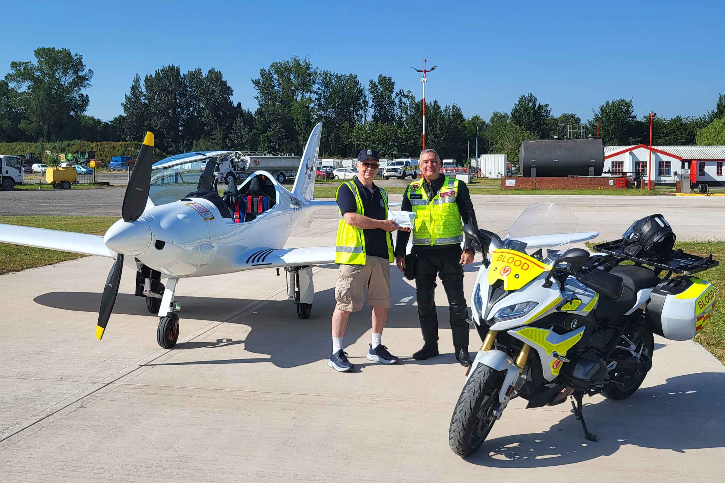 First pickup for Shark pilot and owner Nigel Charles was from Wolverhampton Halfpenny Green Airport