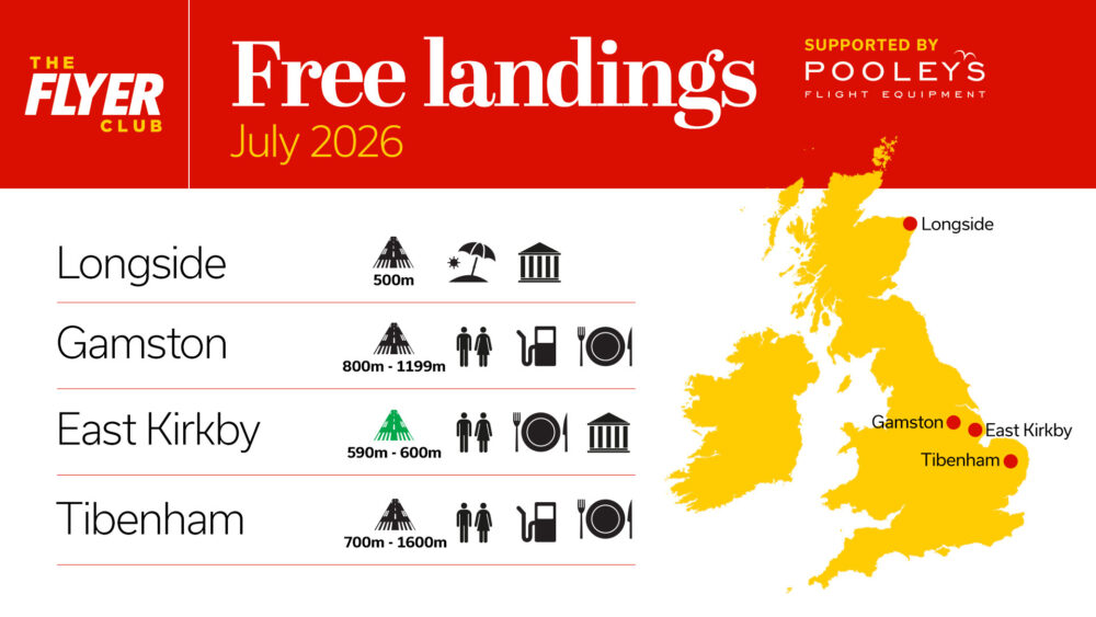 FLYER free landings July 2026