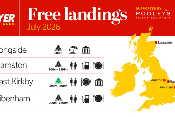 FLYER free landings July 2026