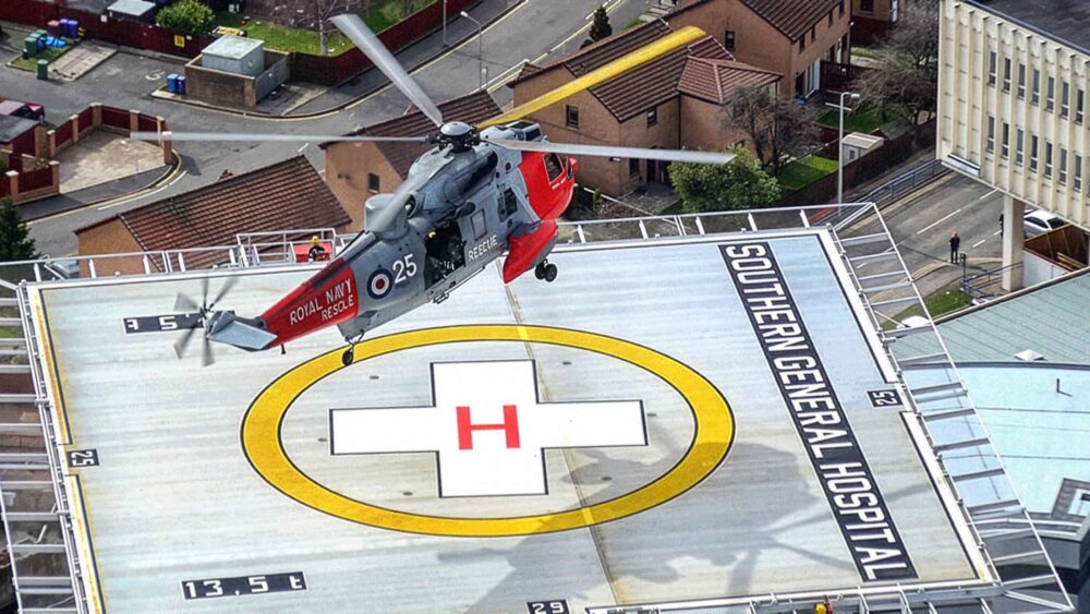 Helipad at Glasgow Hospital