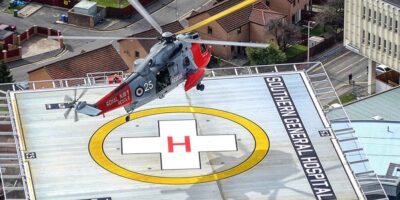 Helipad at Glasgow Hospital