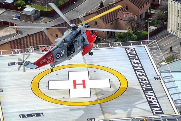 Helipad at Glasgow Hospital