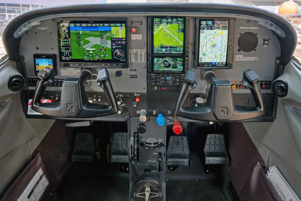 Garmin's new AXIS avionics is not just for new aircraft. This 1998 Cessna 182, a Garmin demonstrator, has been retrofitted with a full suite of AXIS displays and instruments